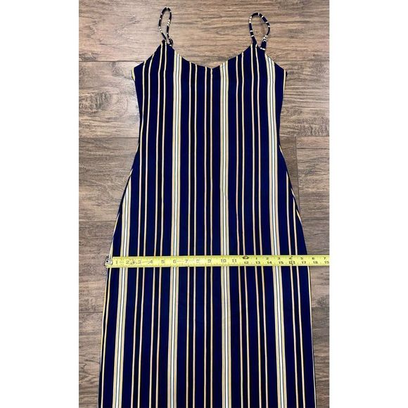 Women’s Maxi Dress Blue Stripes Knit Summer Medium - Picture 5 of 8